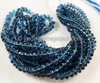 London Blue Topaz Far Faceted Roundelle Beads